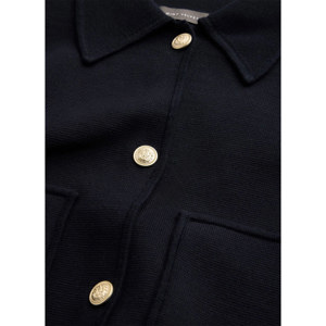 Mint Velvet Navy Cropped Knitted Jacket